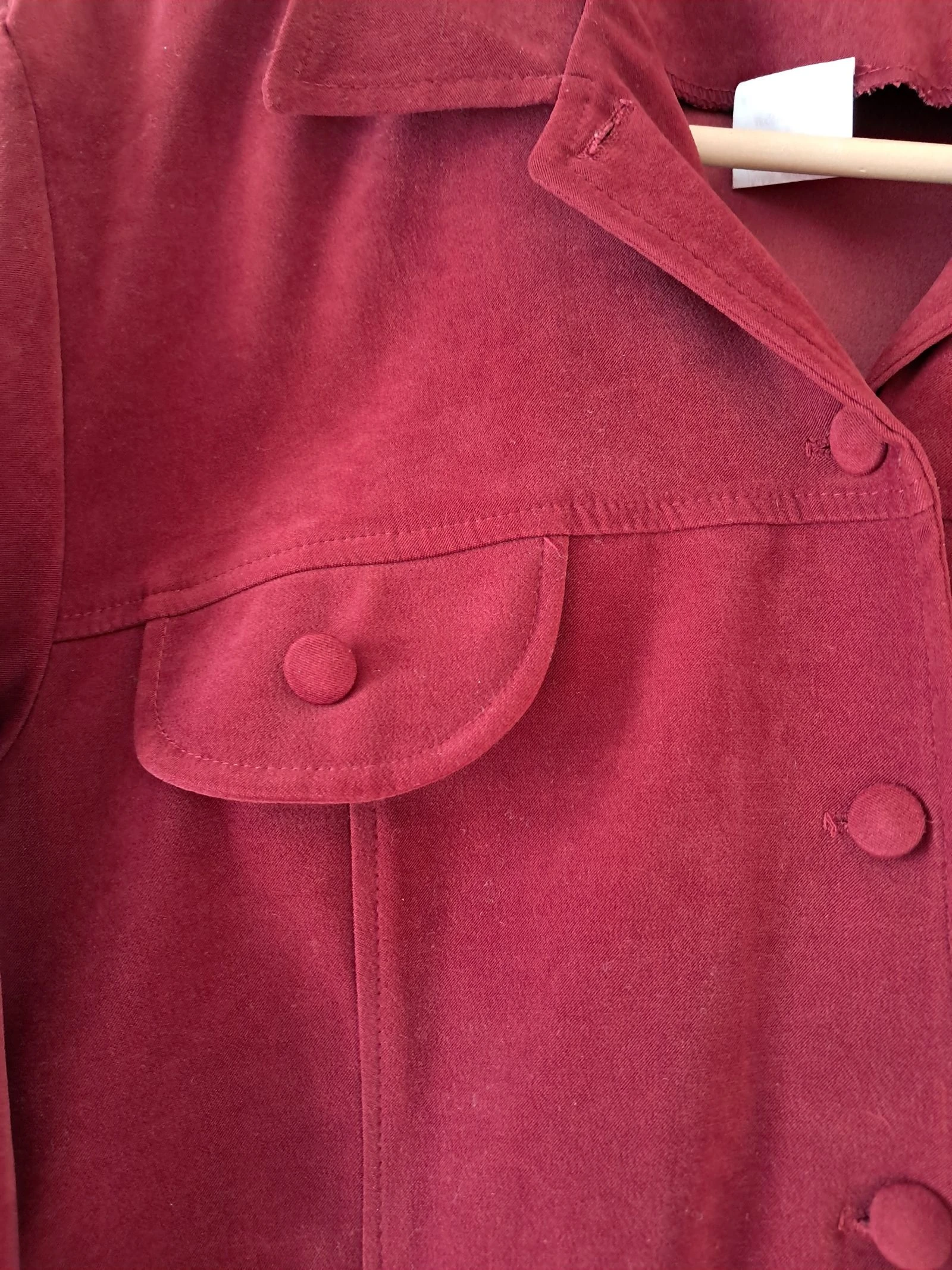 Camisa grossa 38 40 vermelha escura França vintage outono inverno quase nova – photo 3